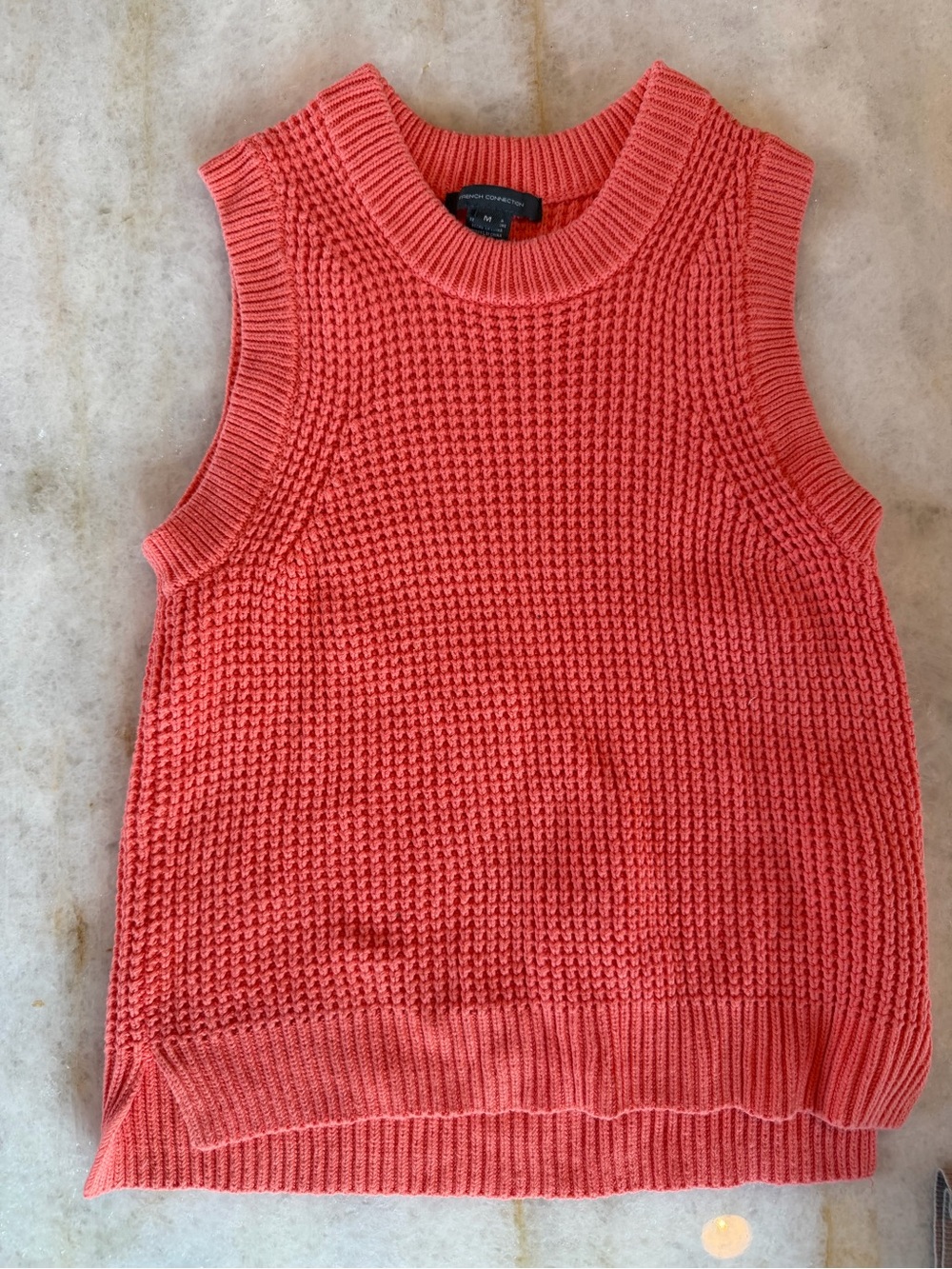 French Connection Sleeveless Coral Knit Sweater Tank - Sz M